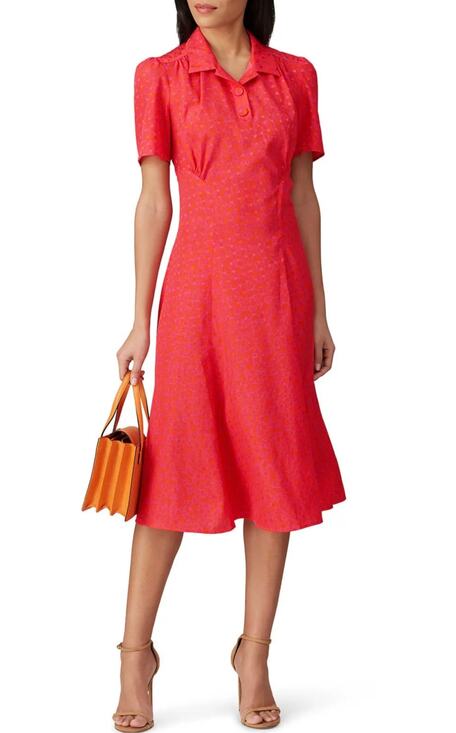 Tara Jarmon Dresses & Skirts - Tara Jarmon Rozenn Dress pink hearts 40 US 8